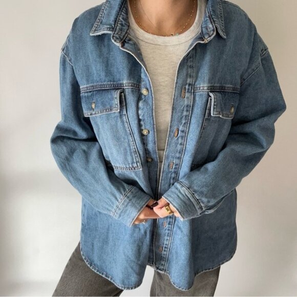 Vintage Oversized Denim Jacket Cotton - Picture 2 of 11